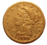 U.S. $5.00 LIBERTY HEAD GOLD COIN 1893