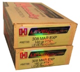 AMMO - .308 MARLIN EXPRESS - 2 BOXES, 20 ROUNDS EACH