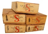 AMMO - 8mm MAUSER NAZI MARKED - 5 BOXES, 10 ROUNDS EACH