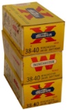 AMMO - .38-40 WINCHESTER/WESTERN - 3 BOXES, 50 ROUNDS EACH