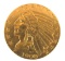 US $5 1908 INDIAN HEAD GOLD COIN