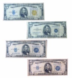 US $5 SILVER CERTIFICATES - (2) SERIES 1934A, SERIES 1934C + SERIES 1953