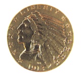 US $5 1913 INDIAN HEAD GOLD COIN