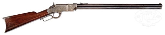 FINE HOGGSON ENGRAVED HENRY MODEL 1860 LEVER ACTION RIFLE.