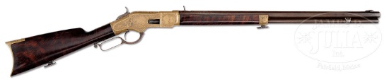 WINCHESTER MODEL 1866 LEVER ACTION RIFLE ELABORATELY ENGRAVED BY