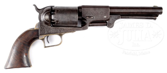 RARE ENGRAVED COLT HARTFORD/LONDON 2ND MODEL DRAGOON PERCUSSION REVOLVER.