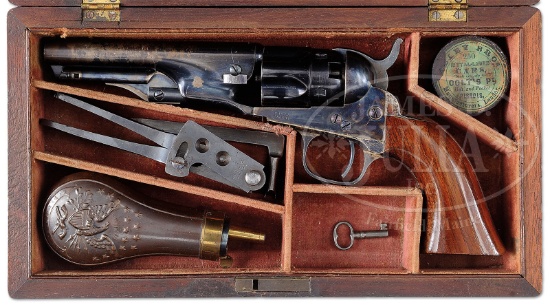 EXTRAORDINARY CASED COLT MODEL 1862 POLICE PERCUSSION REVOLVER.