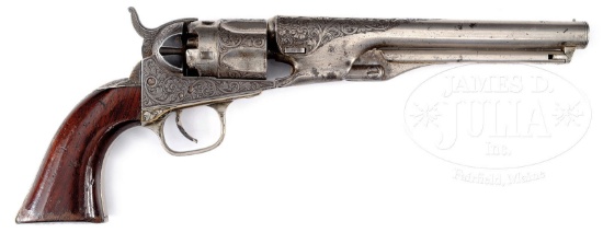 RARE FACTORY ENGRAVED COLT MODEL 1862 POLICE PERCUSSION REVOLVER.