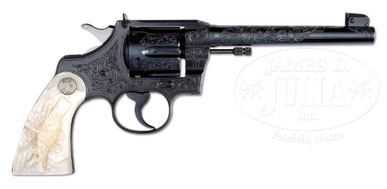 *EXTREMELY RARE FACTORY ENGRAVED COLT OFFICER'S MODEL FLAT TOP
