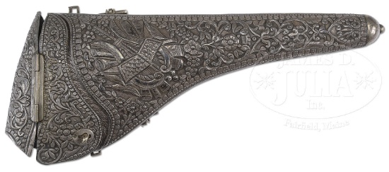 PRESENTATION SILVER REPOUSS HOLSTER OF CONFEDERATE GENERAL JAMES CHESTNUT.