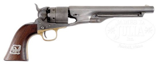 UNIQUE SILVER INLAID CIVIL WAR COLT 1860 ARMY REVOLVER