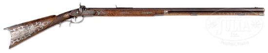 ICONIC AND HISTORIC SILVER MOUNTED HAWKENS RIFLE OF GEORGE