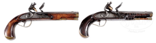PAIR OF KENTUCKY FLINTLOCK PISTOLS ATTRIBUTED TO HENRY HUNSICKER,