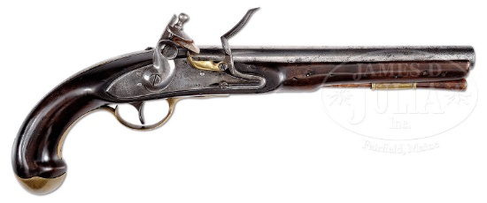 RARE SIMEON NORTH 1808 NAVY CONTRACT PISTOL WITH LARGE