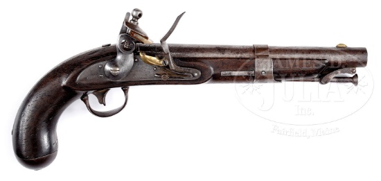 MODEL 1826 SIMEON NORTH FLINTLOCK NAVY PISTOL DATED 1828.