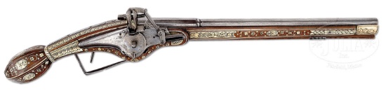COMPOSITE 17TH CENTURY GERMAN WHEELOCK WITH 19TH CENTURY INLAID