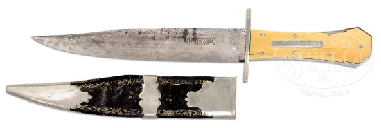 FINE AND RARE CIRCA 1835 ARKANSAS TOOTHPICK IVORY COFFIN HILT