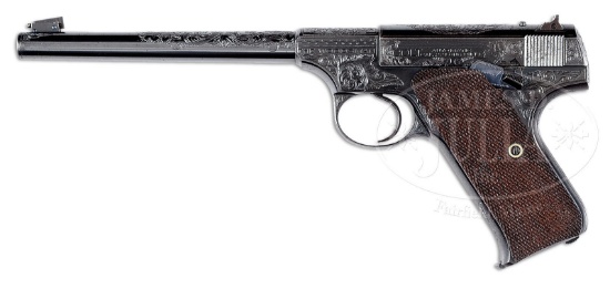 *RARE FACTORY ENGRAVED COLT 1ST SERIES PRE-WWII WOODSMAN SEMI-AUTO