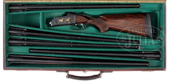 *BEAUTIFULLY ENGRAVED REMINGTON MODEL 32 5 BARREL SET OVER-UNDER