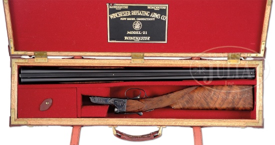 *FACTORY ENGRAVED SMALL GAUGE WINCHESTER MODEL 21 WITH CASE