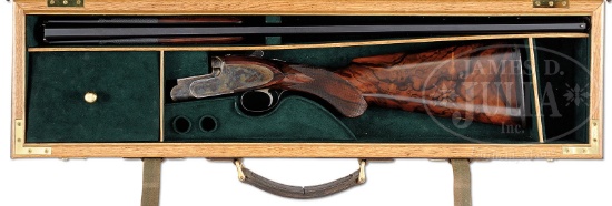 *SUPERB EARLY A. GALAZAN BEST OVER-UNDER SHOTGUN ENGRAVED WITH