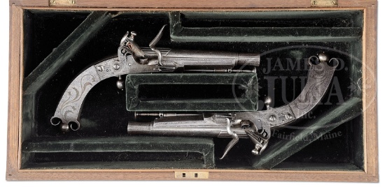 VERY PLEASING PAIR OF FLINTLOCK SCOTTISH ALL METAL RAMS