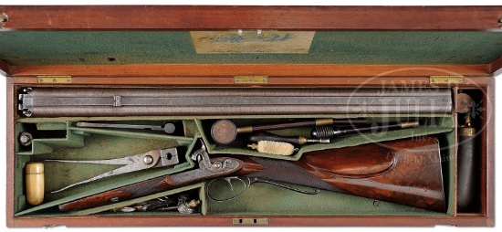 HISTORICALLY IMPORTANT, EARLY PURDEY DOUBLE RIFLE WITH CASE AND