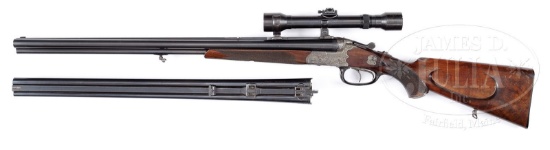*VERY UNUSUAL DOUBLE RIFLE DRILLING BY FRANZ KETTNER, WITH