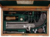 LARGE BORE OVER-UNDER BOXLOCK PERCUSSION BELT PISTOL BY PARKER