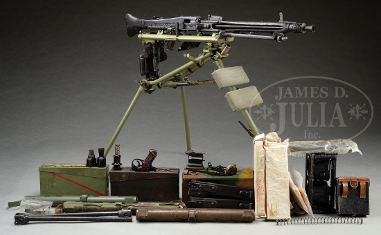 **FANTASTIC MAUSER MANUFACTURED WWII GERMAN MG42 MACHINE GUN ON LAFETTE MOUNT