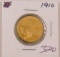 1910 2 1/2 Dollar Gold Indian Head Quarter Eagle
