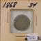 1868 Nickel 3 Cent Piece