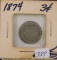 1874 Nickel 3 Cent Piece