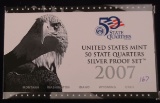2007 US Mint 50 State Quarters Silver Proof Set