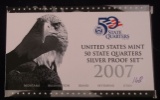 2007 US Mint 50 State Quarters Silver Proof Set
