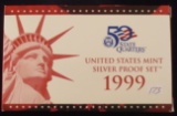 1999 US Mint 50 State Quarters Silver Proof Set w/Quarters