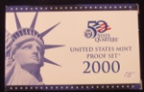 2000 US Mint 50 State Quarters Proof Set w/Quarters