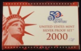 2000 US Mint 50 State Quarters Silver Proof Set w/Quarters