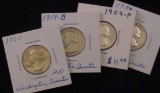 4ea. Washington Quarters  1960,59D,59P,58D