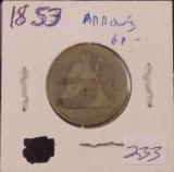 1853 Liberty Seated Quarter w/Arrows