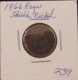 1866 Shield Nickel Rays