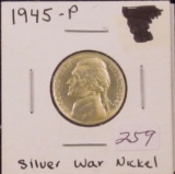 1945P Jefferson Nickel Silver War Nickel