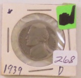 1939D Jefferson Nickel
