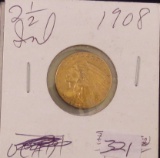 1908 2 1/2 Dollar Gold Indian Head Quarter Eagle
