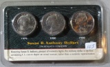 Unc. Susan B Anthony Dollars 1979, 1980, 1999