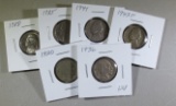 Buffalo Nickels 1936, 20, 43p - Jefferson Nickels 1941, 85, 88