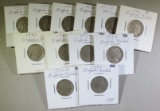 Buffalo Nickels 1934, 34d, 34, 34, 20d, 20, 20, 13d, 36d, 37, 37, 37d