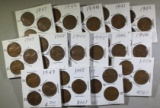 Lincoln Cents 1947, 48, 49, 50, 49, 48, 44, 45, 46, 46, 47, 48, 40, 41, 42