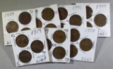 Lincoln Cents 1917, 19, 38, 39, 40, 41, 44 All Pds