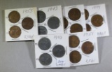 Lincoln Cents 1943, 51, 53, 43, 44, 44 All Pds